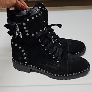 Sam Edelman Jennifer Black Boot With Buckles and silver detail si…